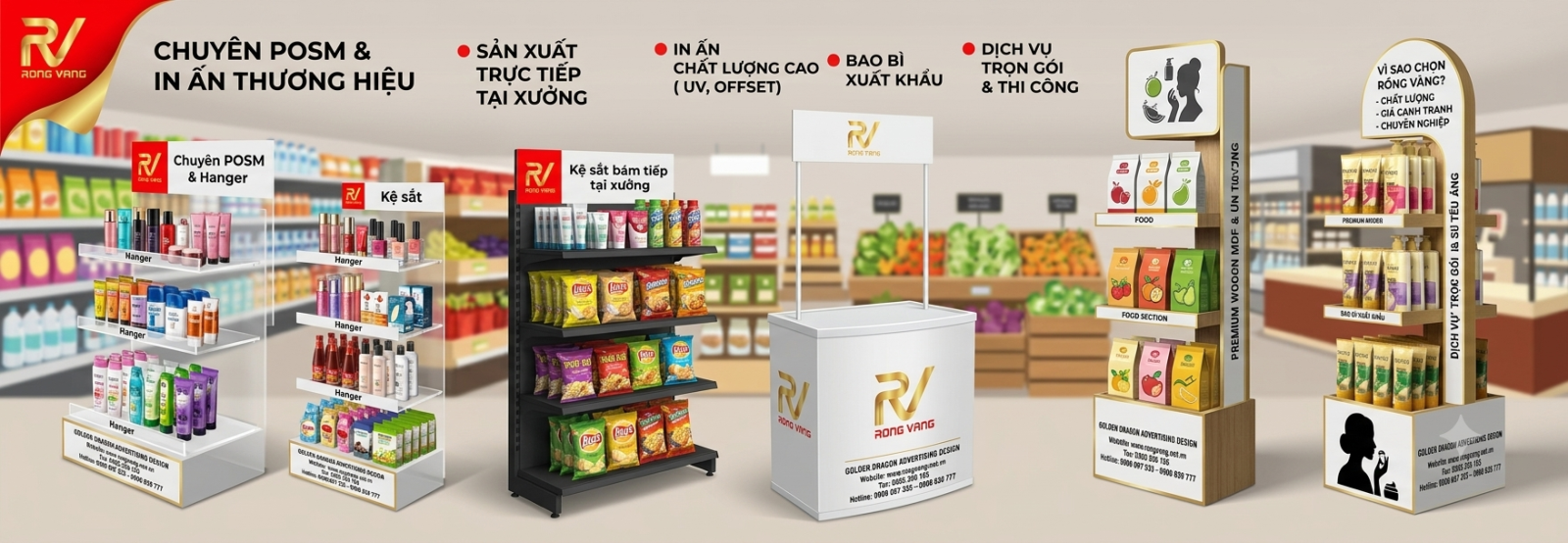 SẢN XUẤT KỆ TRƯNG BÀY P.O.S.M
